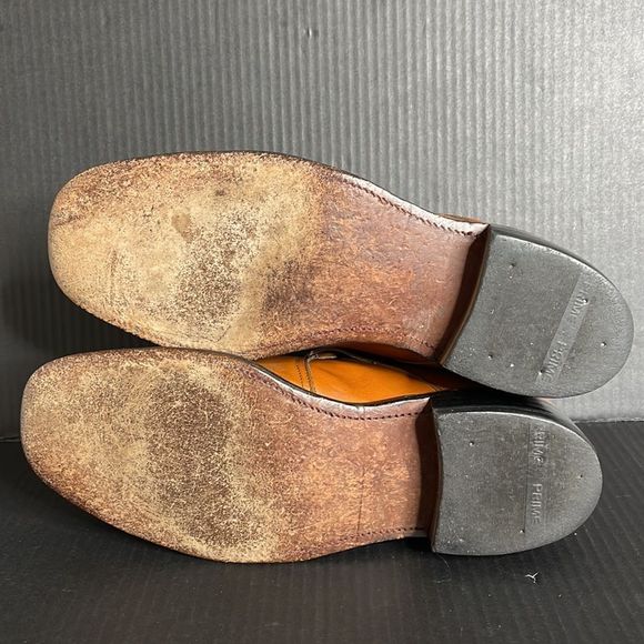 Men’s Vintage Slip on Cognac Orange Leather Boots - Picture 14 of 16